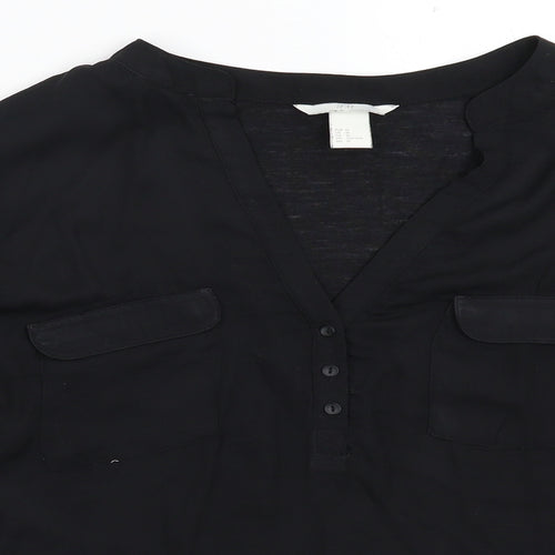H&M Womens Black   Basic Blouse Size M