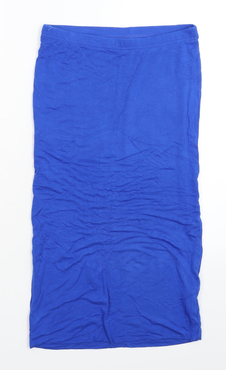 Topshop Womens Blue   Straight & Pencil Skirt Size 10