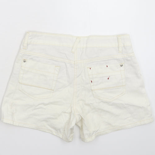 Papaya Womens White  Denim Hot Pants Shorts Size 12