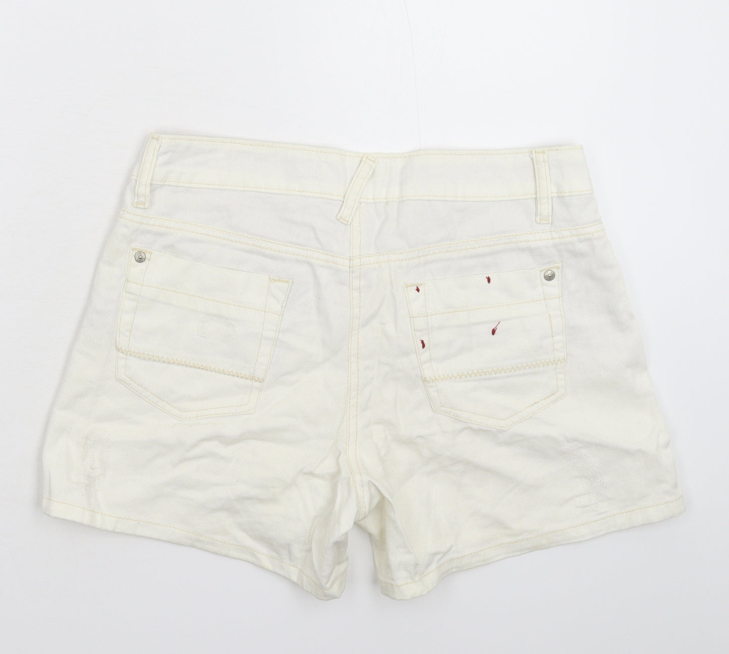 Papaya Womens White  Denim Hot Pants Shorts Size 12