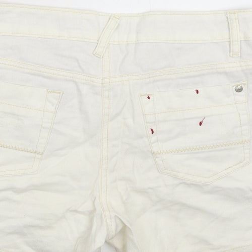 Papaya Womens White  Denim Hot Pants Shorts Size 12