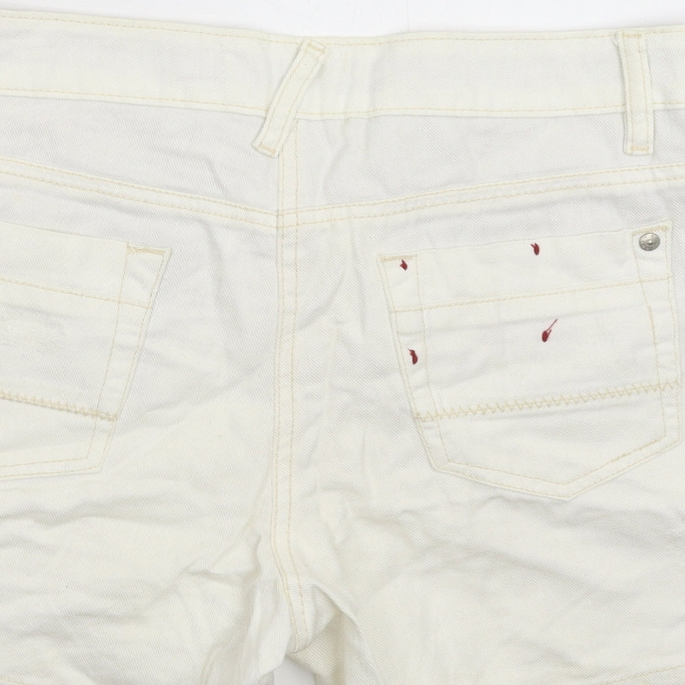 Papaya Womens White  Denim Hot Pants Shorts Size 12