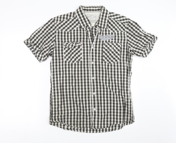 Esprit Mens Green Check   Button-Up Size L