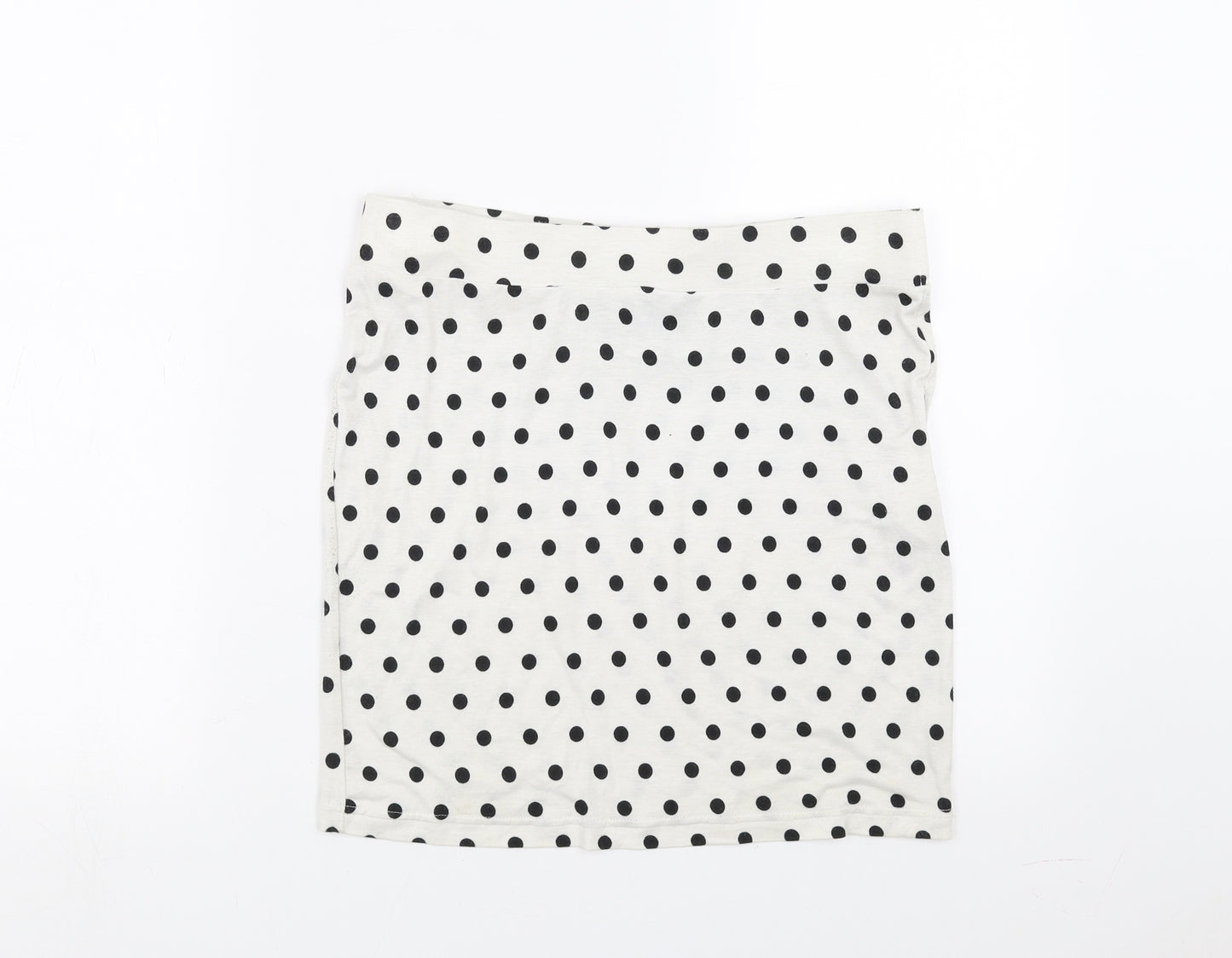 Only Womens White Polka Dot  Straight & Pencil Skirt Size M
