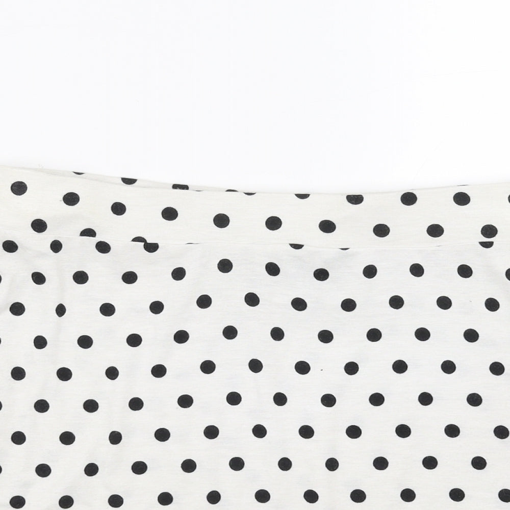 Only Womens White Polka Dot  Straight & Pencil Skirt Size M