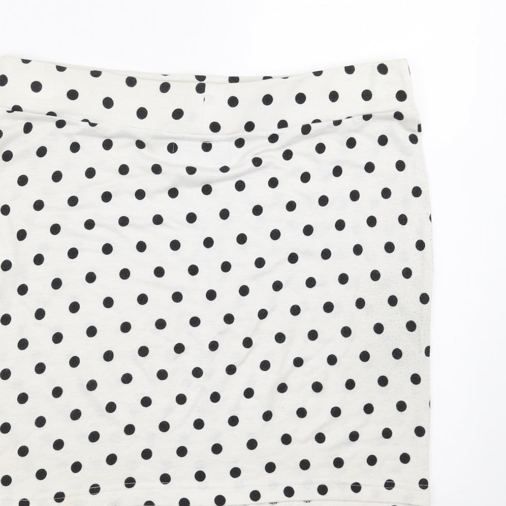 Only Womens White Polka Dot  Straight & Pencil Skirt Size M