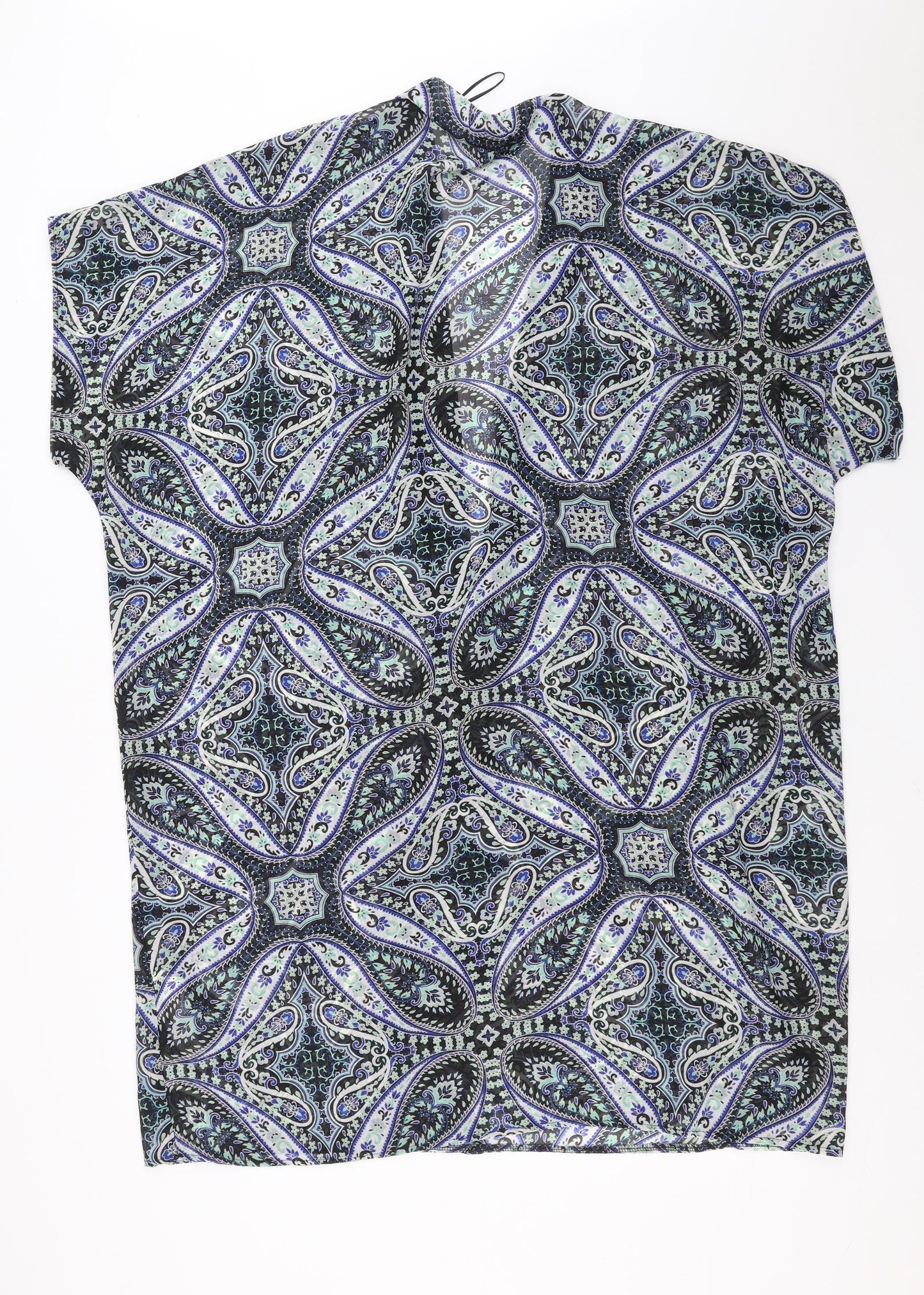 Primark Womens Blue Paisley  Cardigan Jumper Size M  - sheer