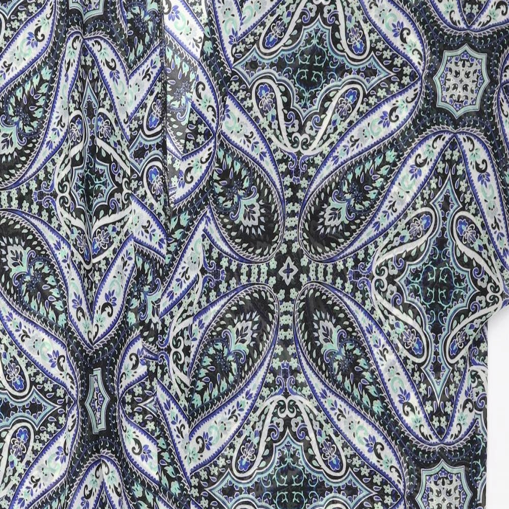 Primark Womens Blue Paisley  Cardigan Jumper Size M  - sheer