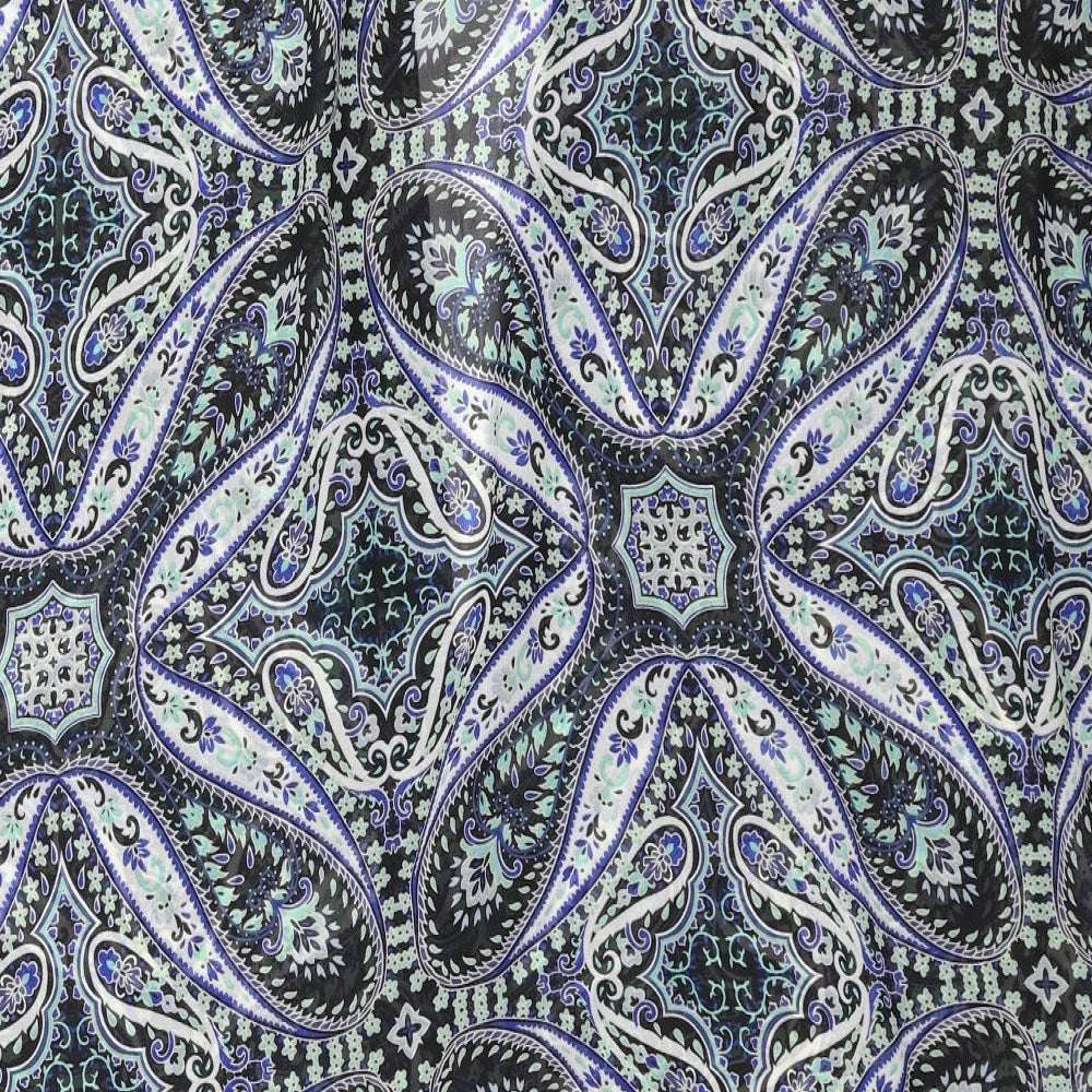 Primark Womens Blue Paisley  Cardigan Jumper Size M  - sheer