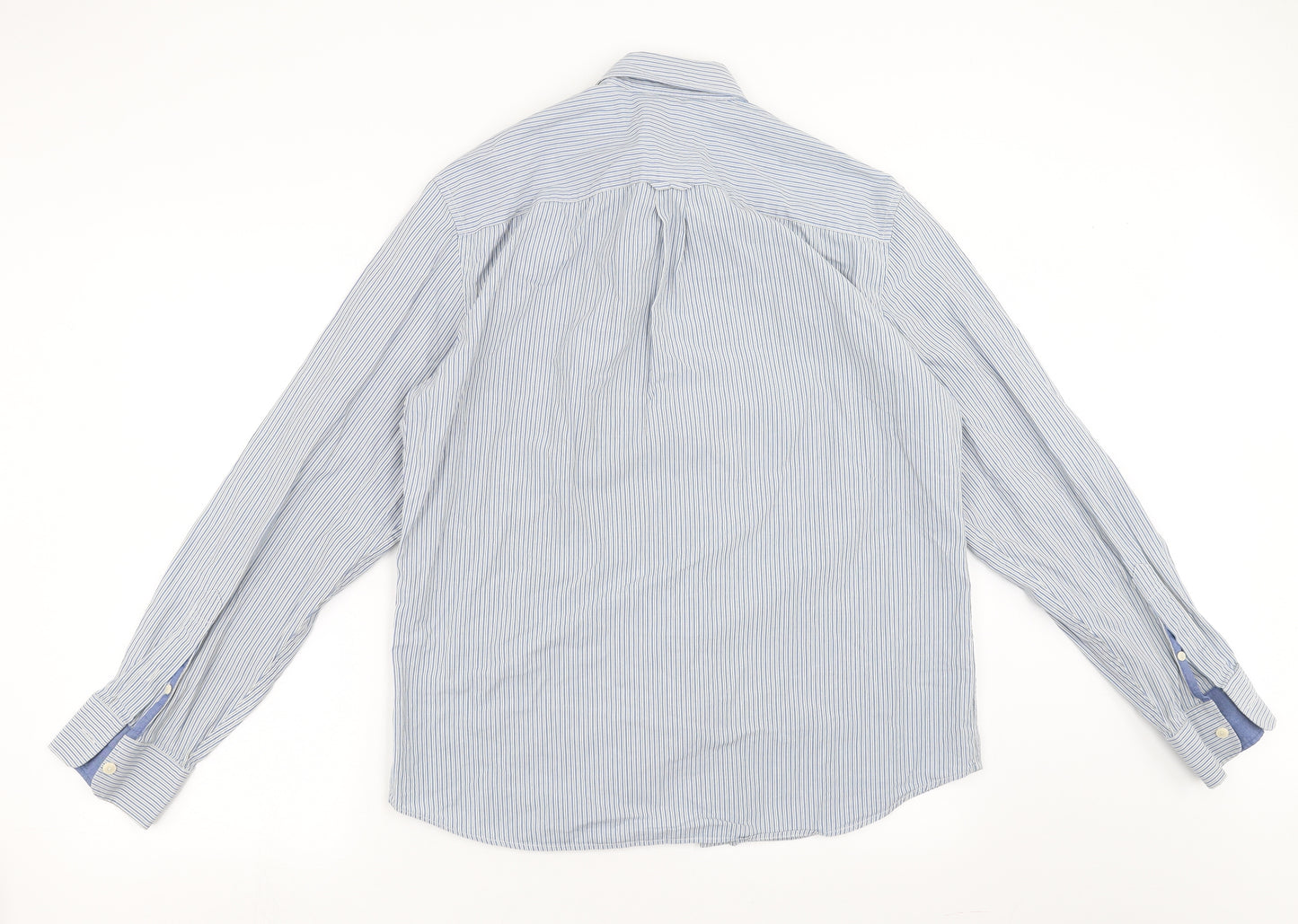 Marks and Spencer Mens Blue Striped   Button-Up Size L  - Tailored fit
