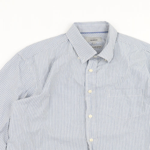 Marks and Spencer Mens Blue Striped   Button-Up Size L  - Tailored fit