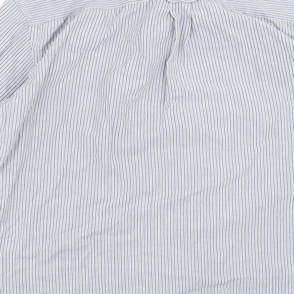 Marks and Spencer Mens Blue Striped   Button-Up Size L  - Tailored fit