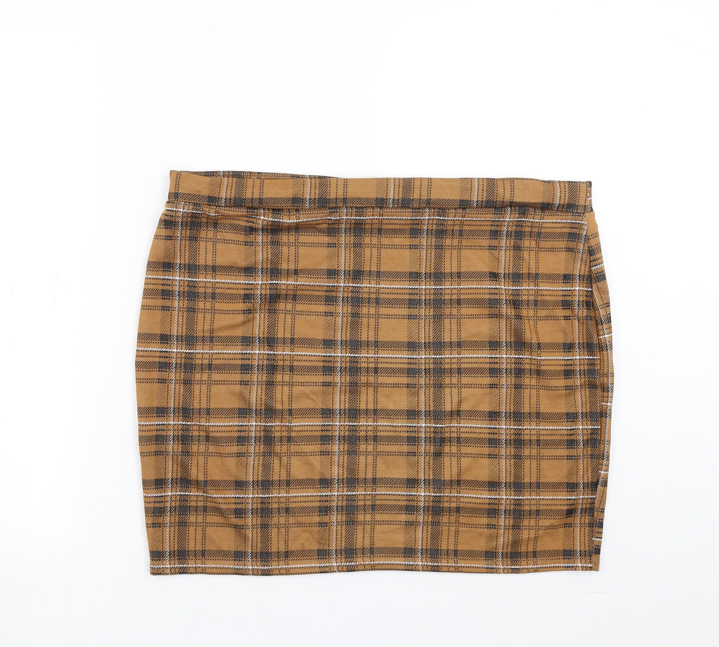 Pink Clove Womens Brown Plaid  Mini Skirt Size 18
