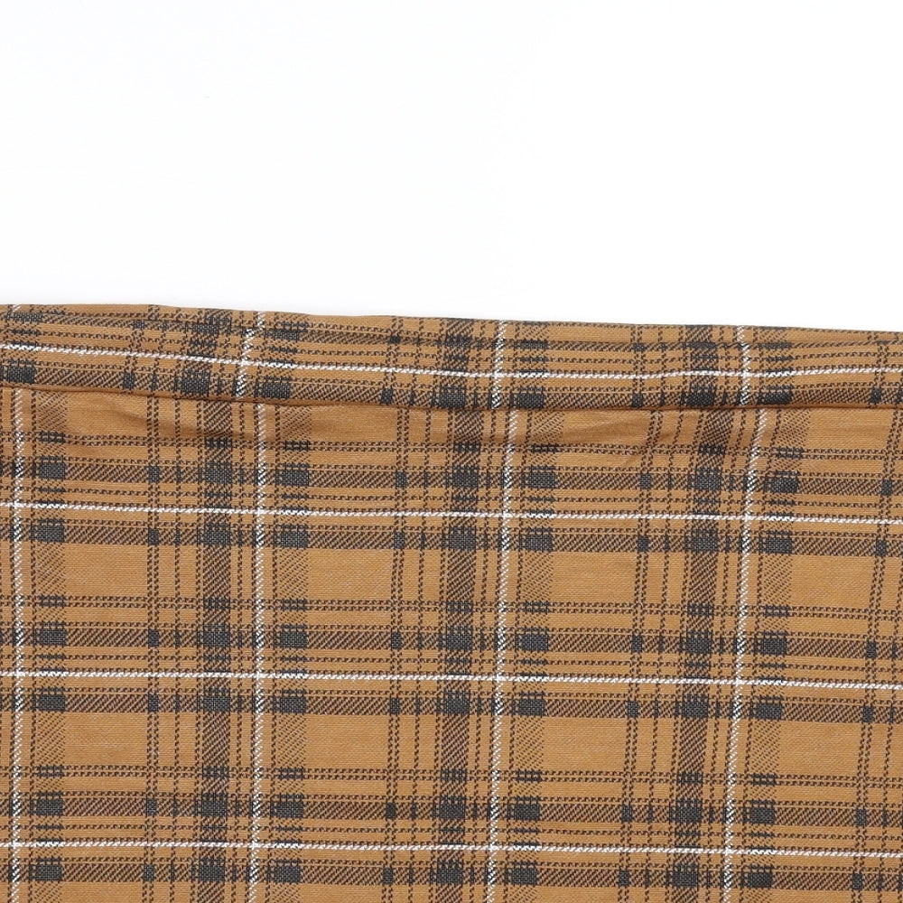 Pink Clove Womens Brown Plaid  Mini Skirt Size 18