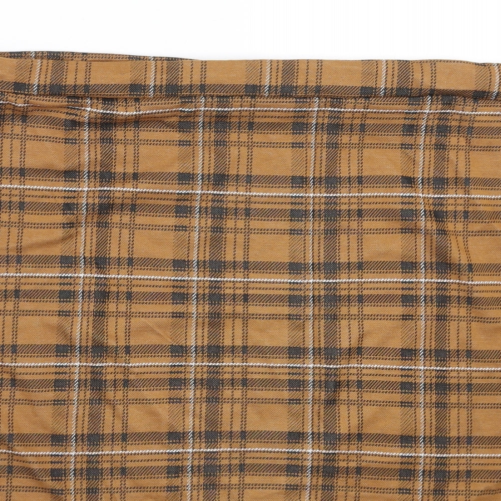 Pink Clove Womens Brown Plaid  Mini Skirt Size 18