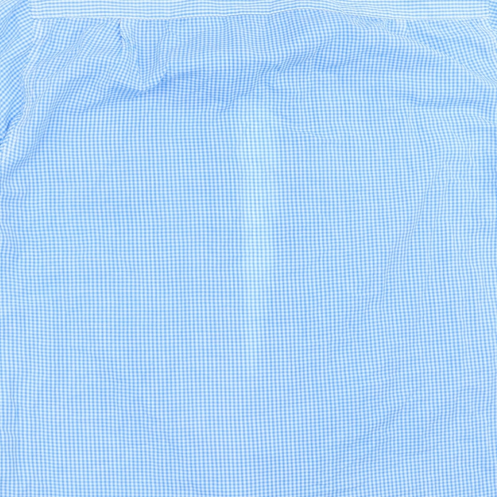 Pierre Cardin Mens Blue Check   Button-Up Size L