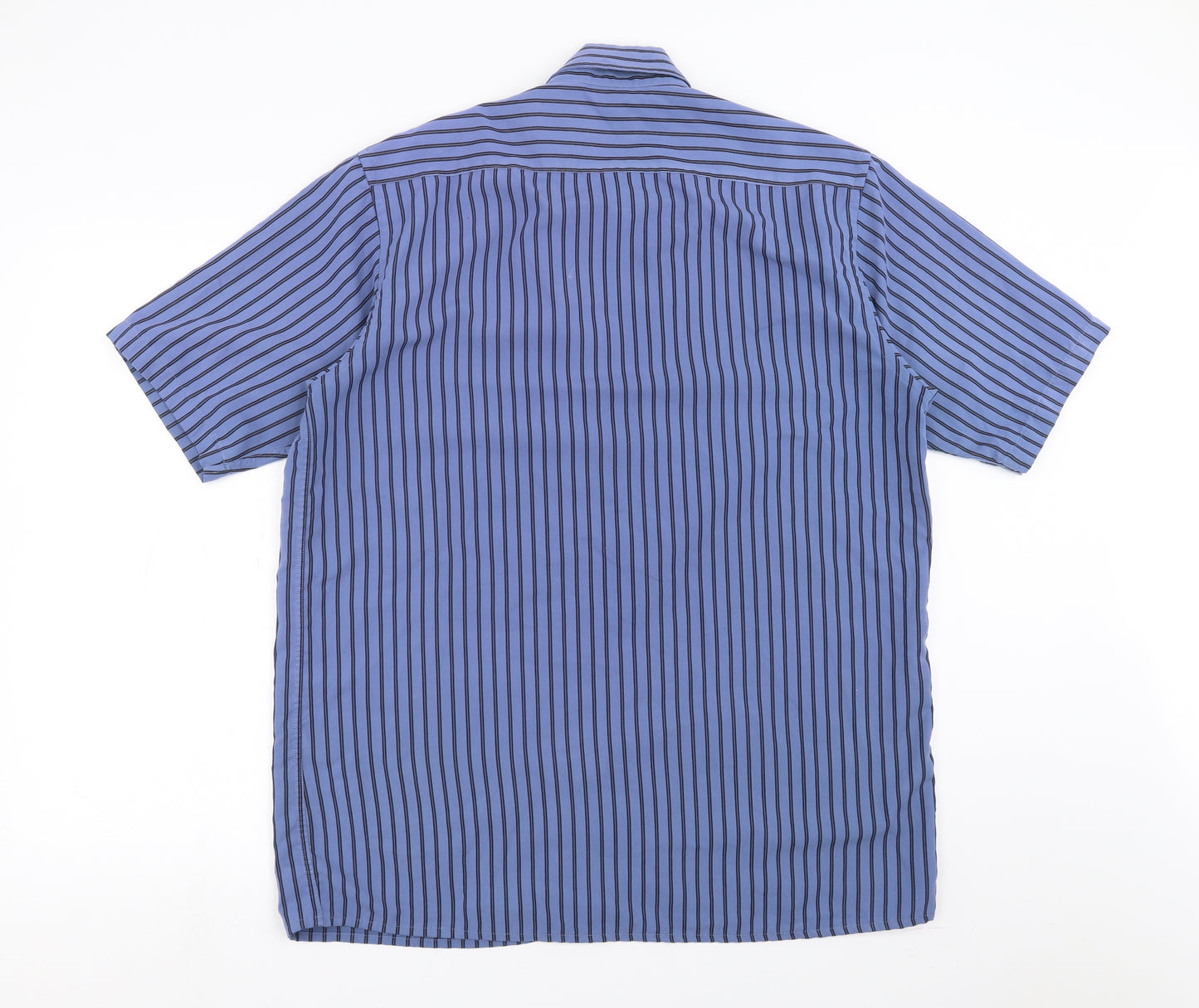 Hutson Harbour Mens Blue Striped   Button-Up Size M