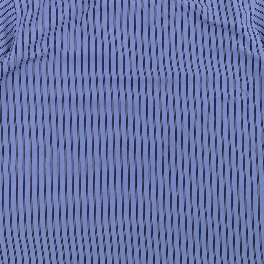 Hutson Harbour Mens Blue Striped   Button-Up Size M