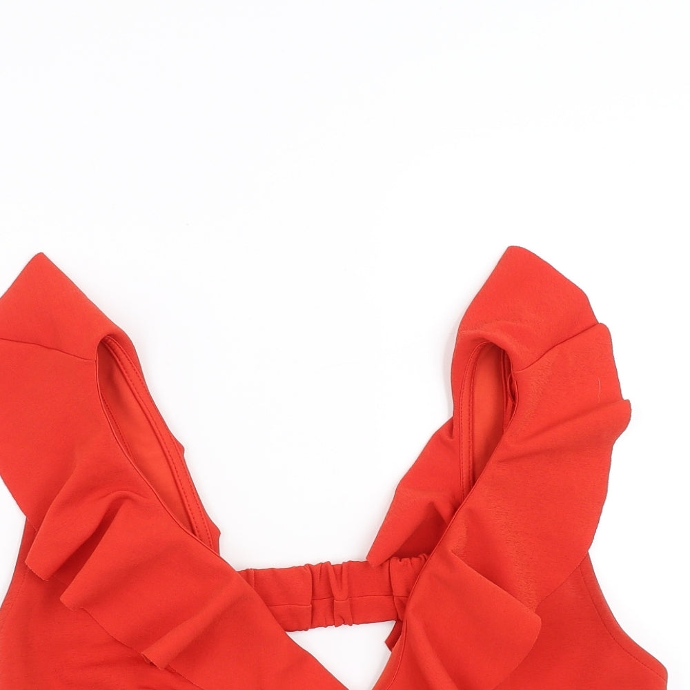 River Island Womens Orange   Cropped Blouse Size 16