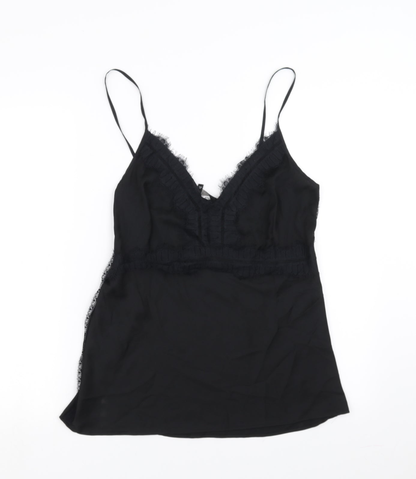 NEXT Womens Black   Camisole Blouse Size 12  - lace detail