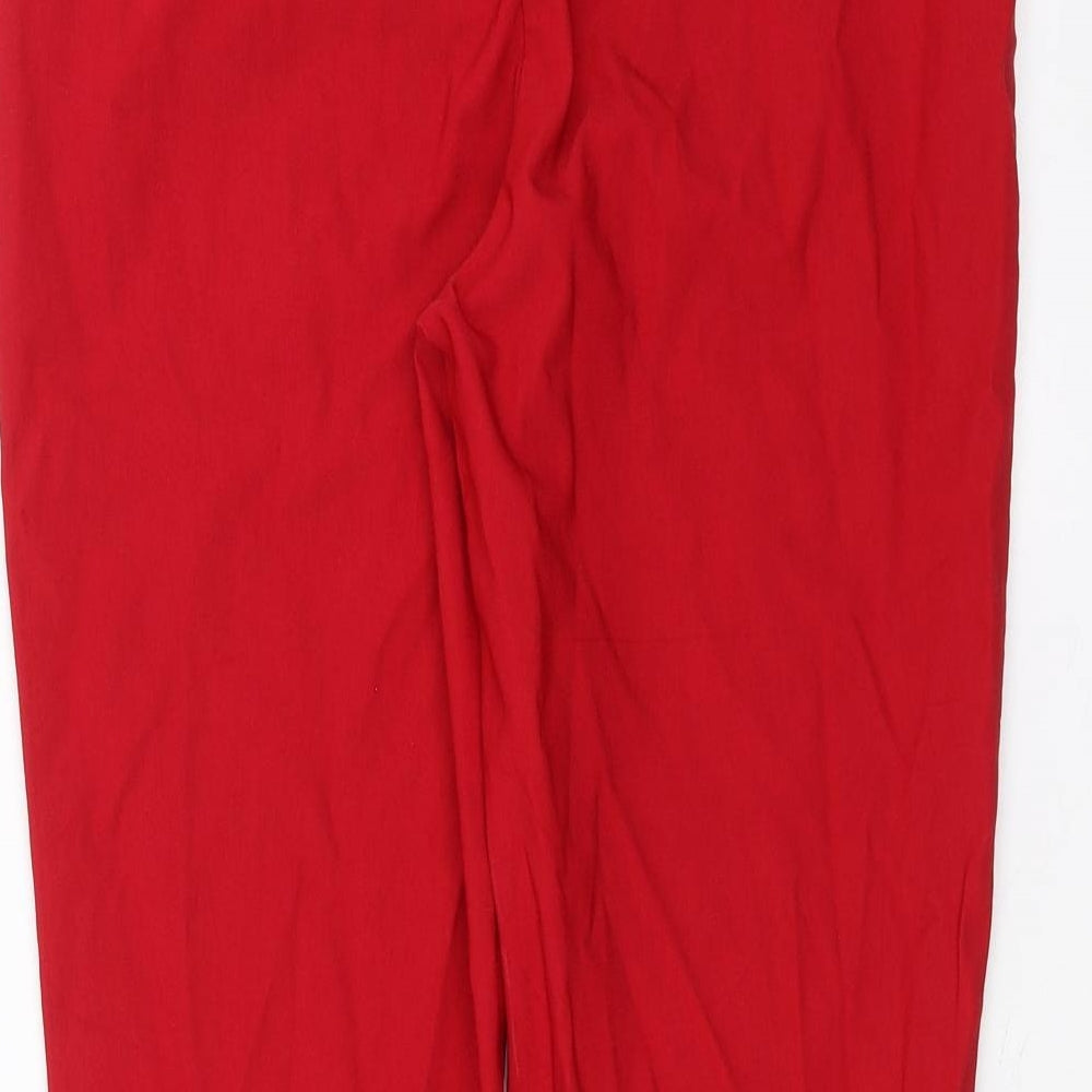 Chicos Womens Red   Cropped Trousers Size S L23 in