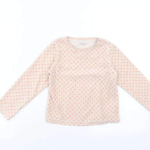Vertbaudet Girls Pink Polka Dot  Pullover Jumper Size 5 Years