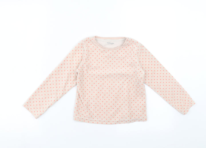 Vertbaudet Girls Pink Polka Dot Pullover Jumper Size 5 Years