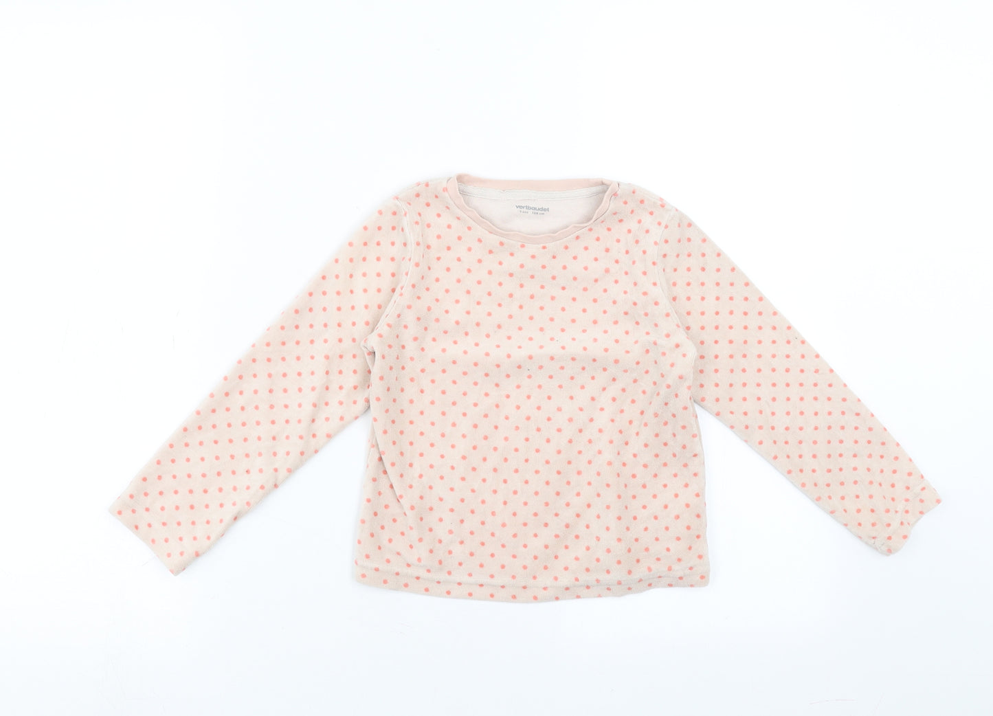 Vertbaudet Girls Pink Polka Dot  Pullover Jumper Size 5 Years