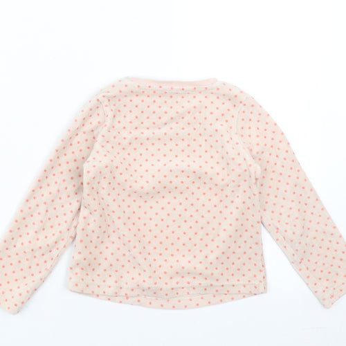 Vertbaudet Girls Pink Polka Dot  Pullover Jumper Size 5 Years