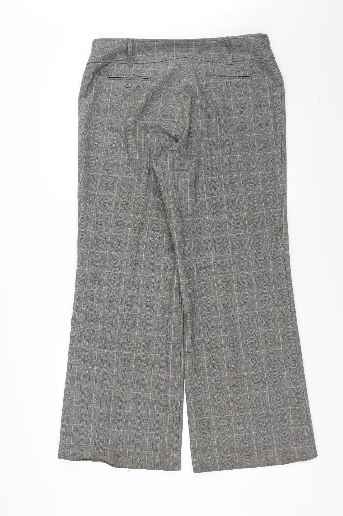 Ellie Louise Womens Grey Check  Trousers  Size 16 L29 in