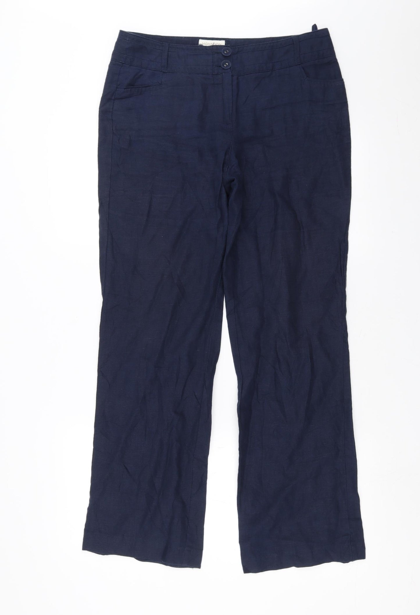 Monsoon Womens Blue   Trousers  Size 10 L29 in