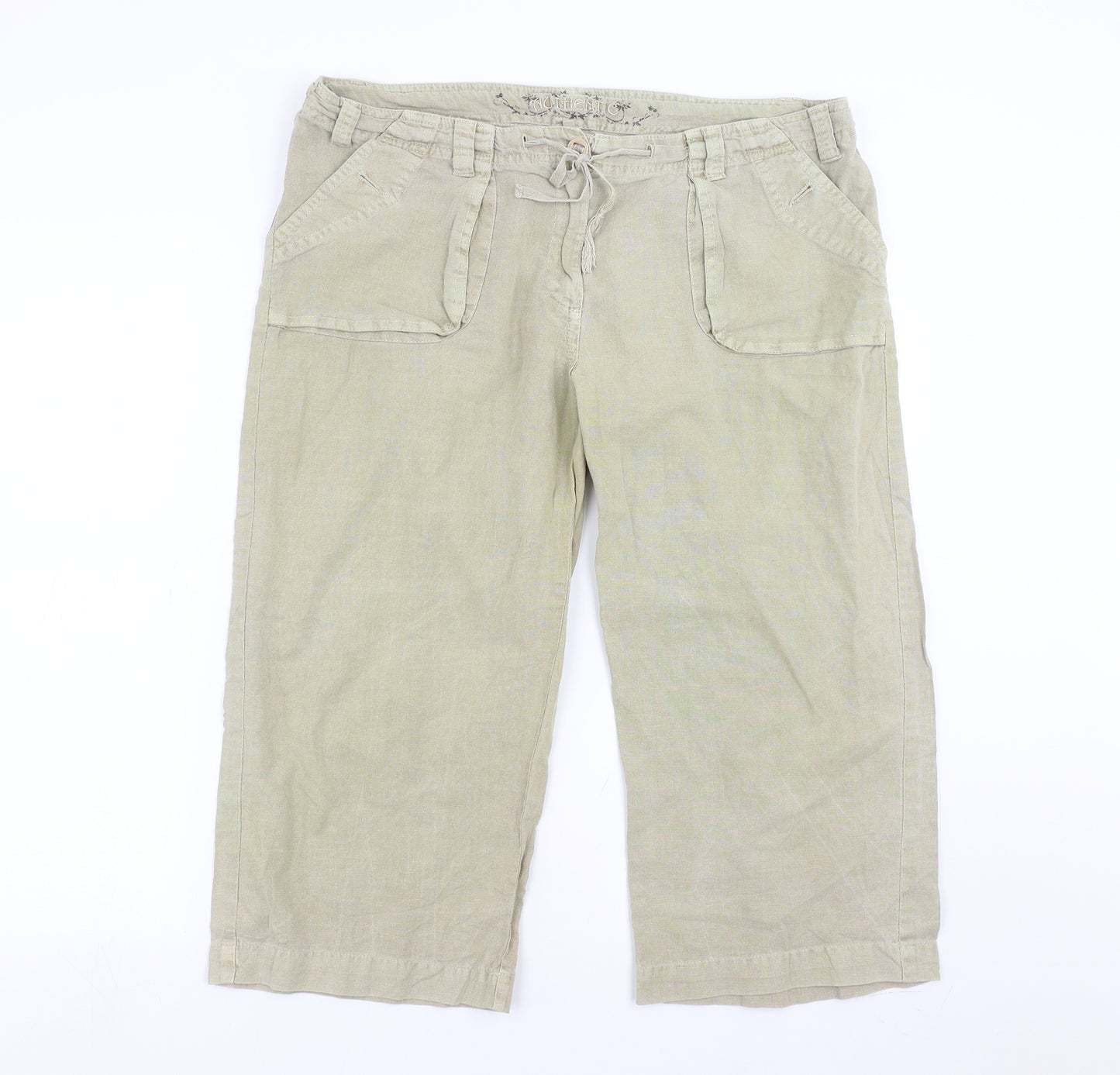 Evie Womens Beige   Cropped Trousers Size 16 L21 in