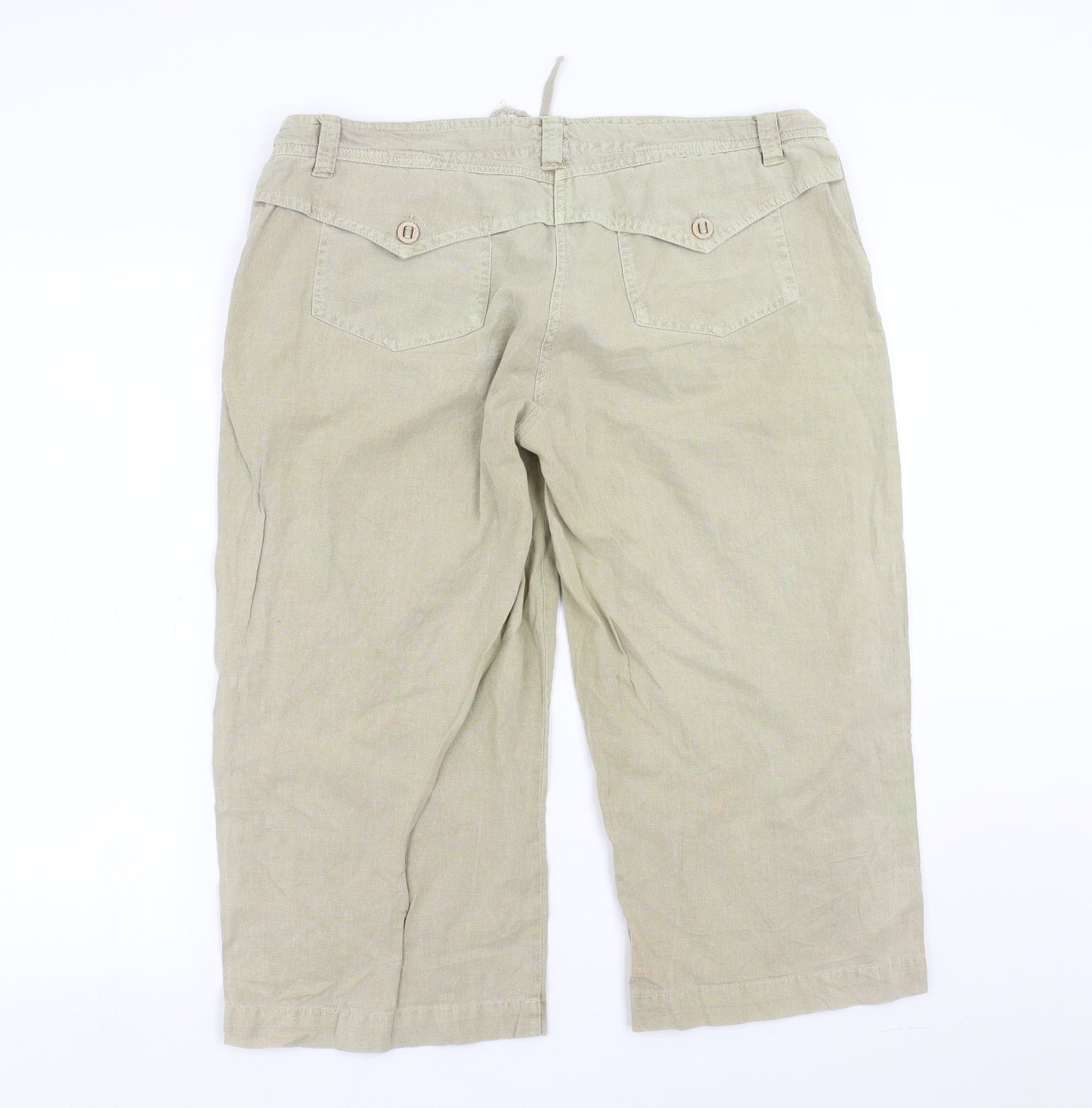 Evie Womens Beige   Cropped Trousers Size 16 L21 in