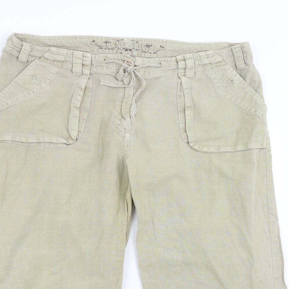Evie Womens Beige   Cropped Trousers Size 16 L21 in