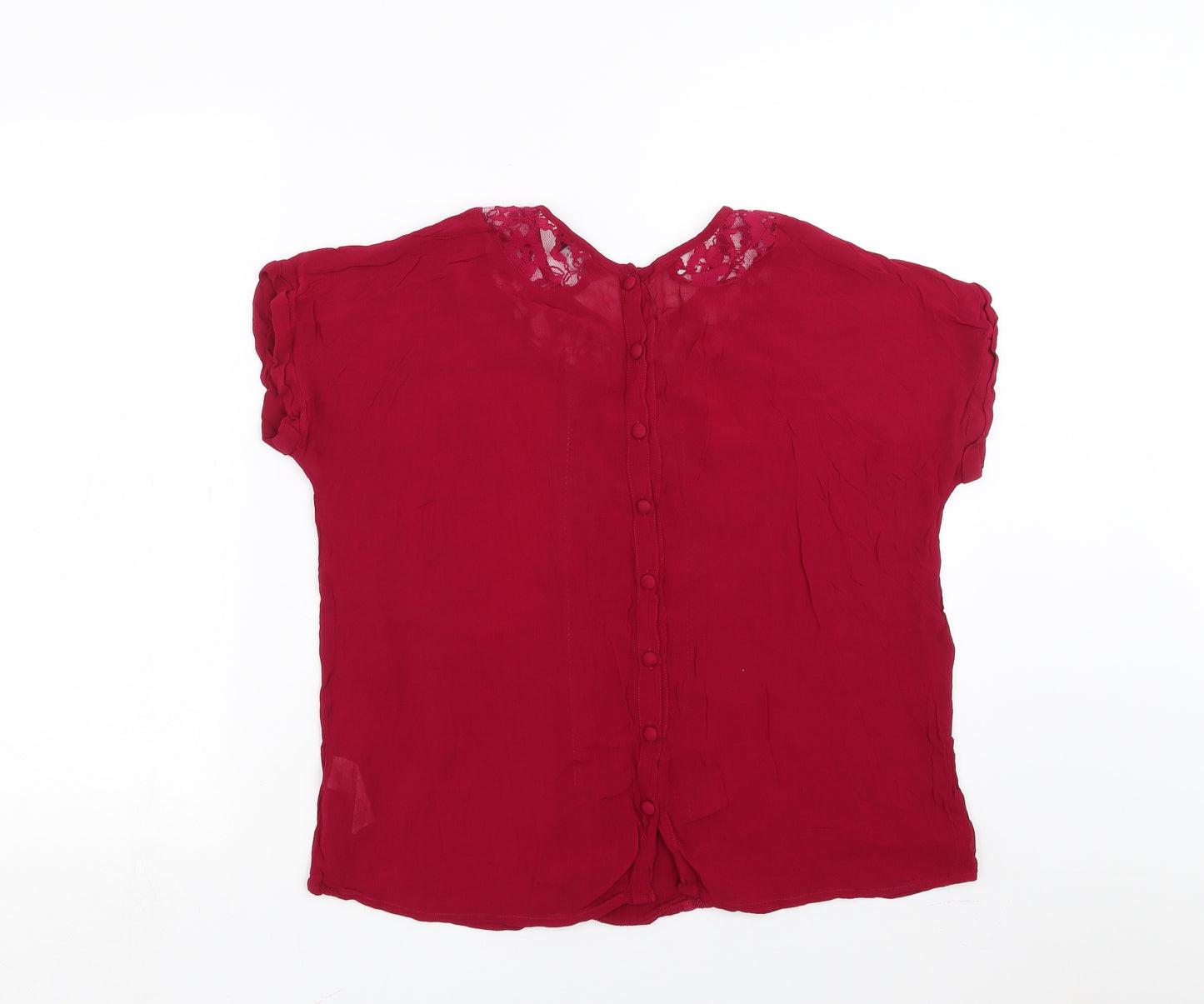 Dorothy Perkins Womens Pink   Basic Blouse Size 14  - lace detail