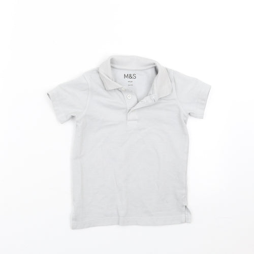 Marks and Spencer Boys Grey   Basic Polo Size 4-5 Years