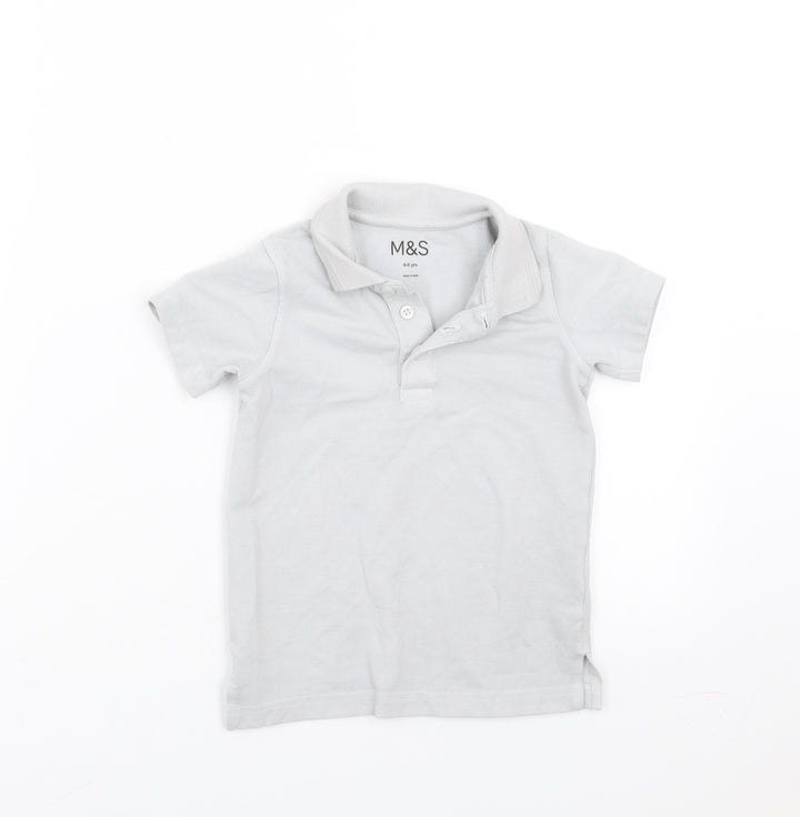 Marks and Spencer Boys Grey Basic Polo Size 4-5 Years