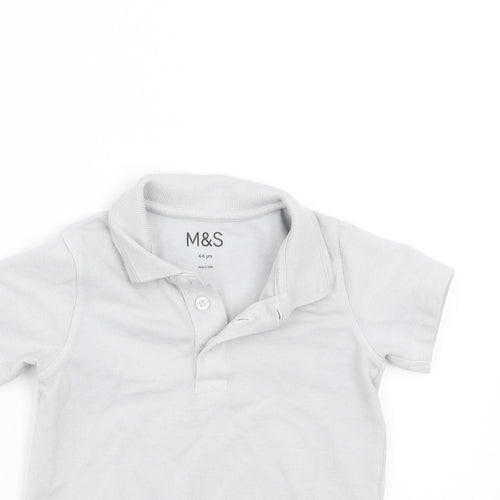 Marks and Spencer Boys Grey   Basic Polo Size 4-5 Years