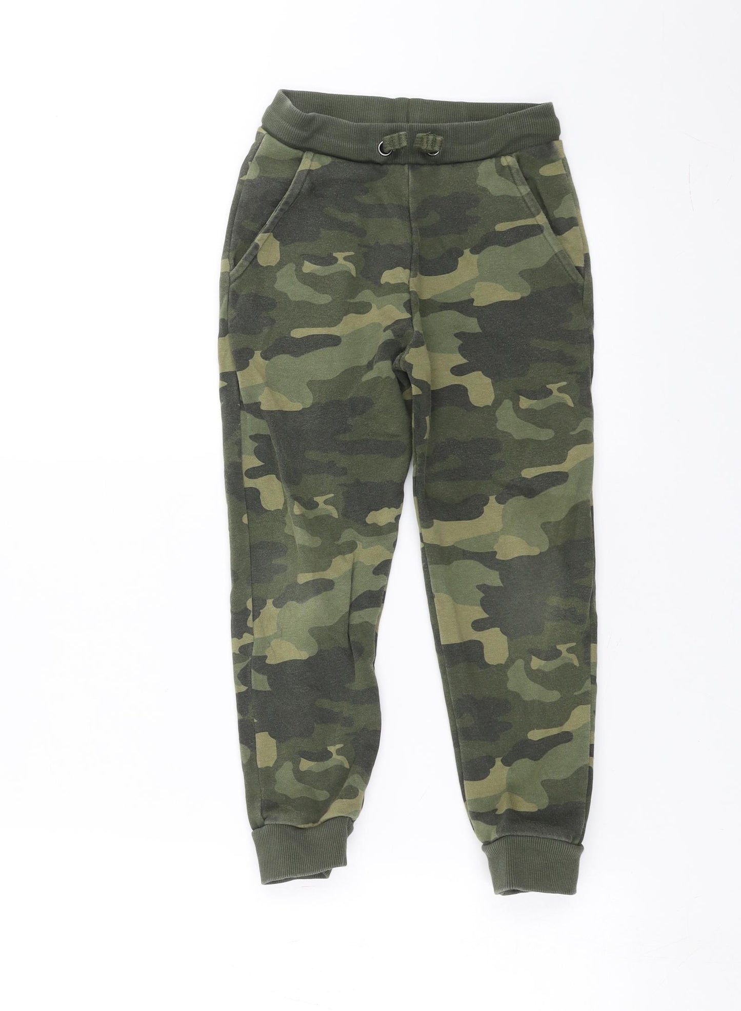 Marks and Spencer Boys Green Camouflage  Jogger Trousers Size 6-7 Years