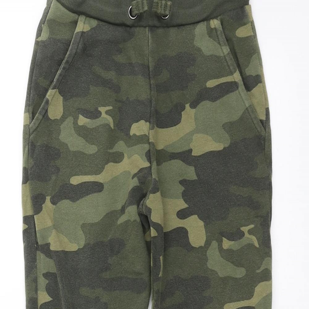Marks and Spencer Boys Green Camouflage  Jogger Trousers Size 6-7 Years