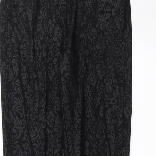 Ribbon Womens Black Floral  Trousers  Size 8 L29 in