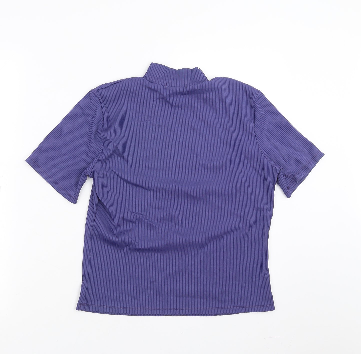 George Womens Purple Striped  Basic Blouse Size 14