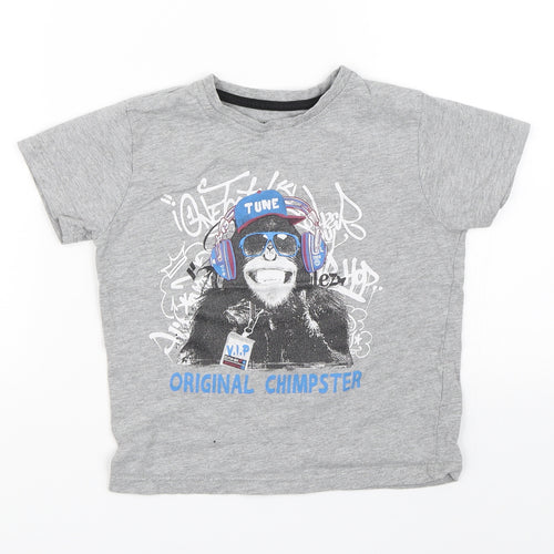 Primark Boys Grey   Basic T-Shirt Size 4-5 Years