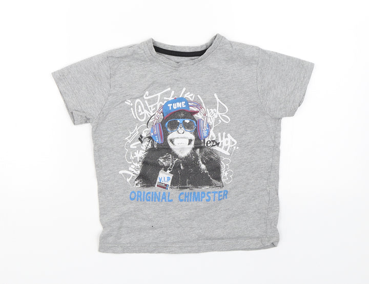 Primark Boys Grey Basic T-Shirt Size 4-5 Years