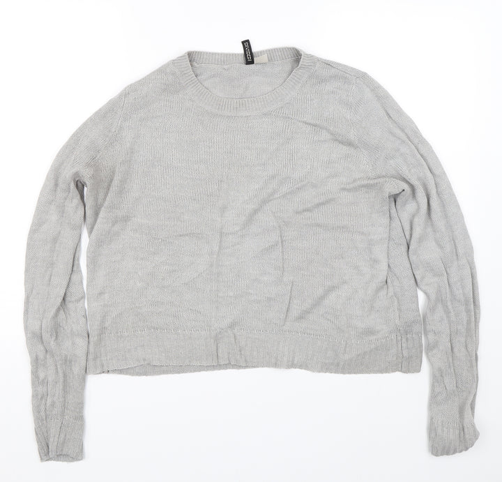 H&M Womens Grey  Knit Pullover Jumper Size M