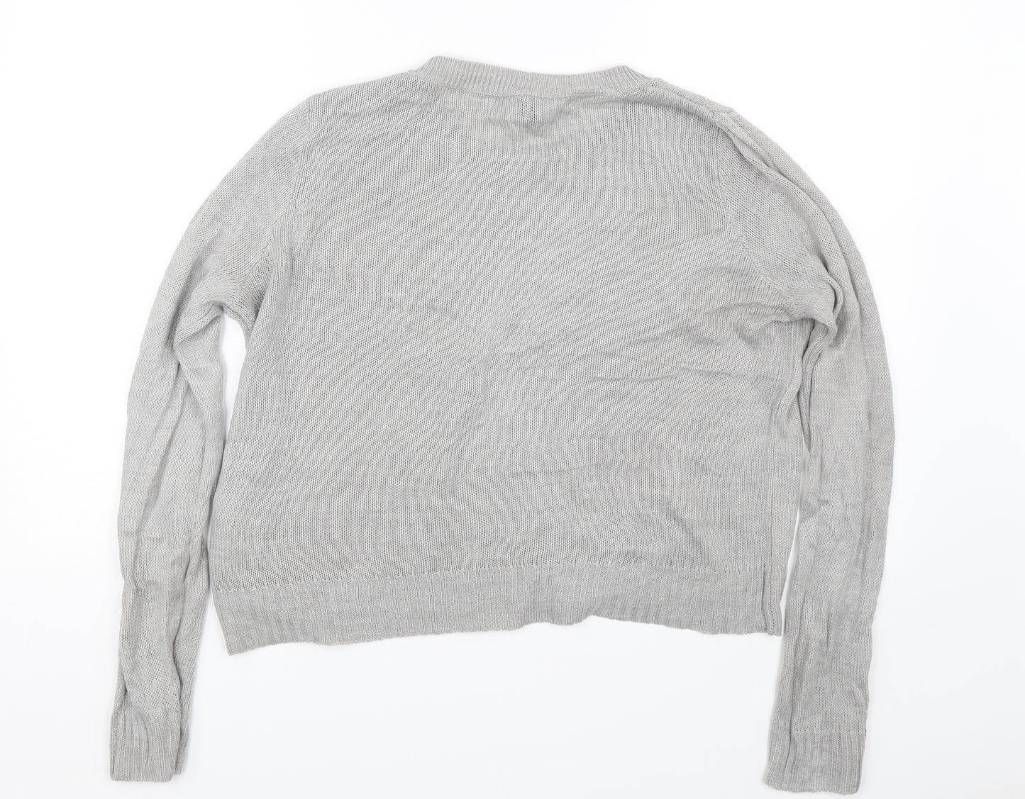H&M Womens Grey  Knit Pullover Jumper Size M
