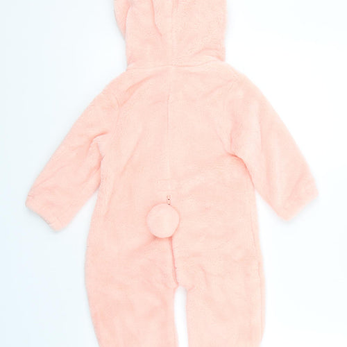 Preworn Girls Pink  Fleece Cami One Piece Size 5-6 Years  - Bear