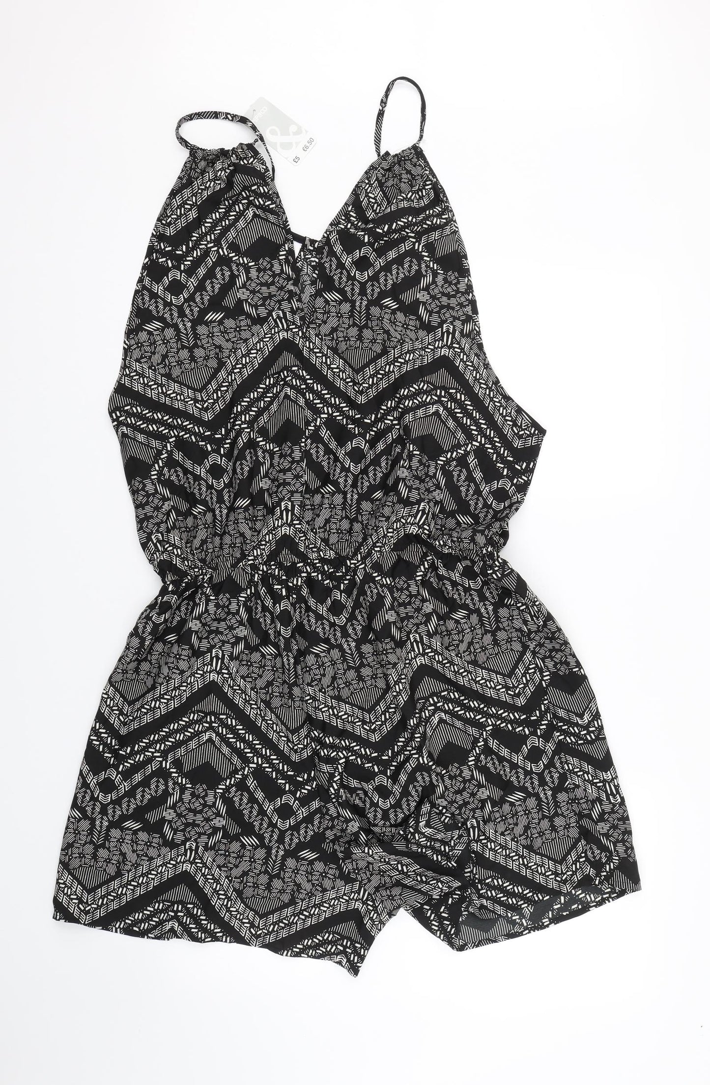 Pep&co Womens Black Geometric  Jumpsuit One-Piece Size 22  - summer