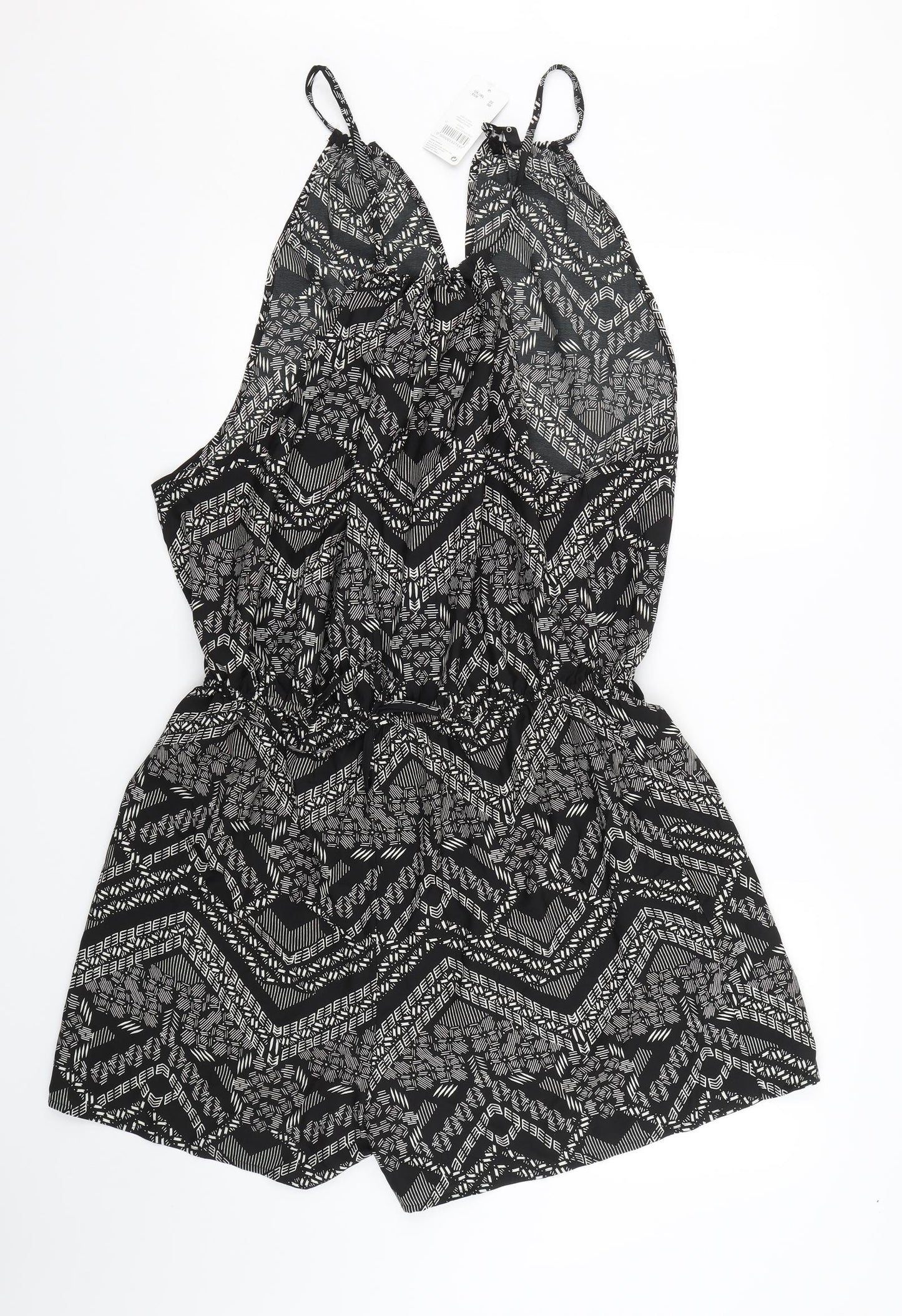 Pep&co Womens Black Geometric  Jumpsuit One-Piece Size 22  - summer