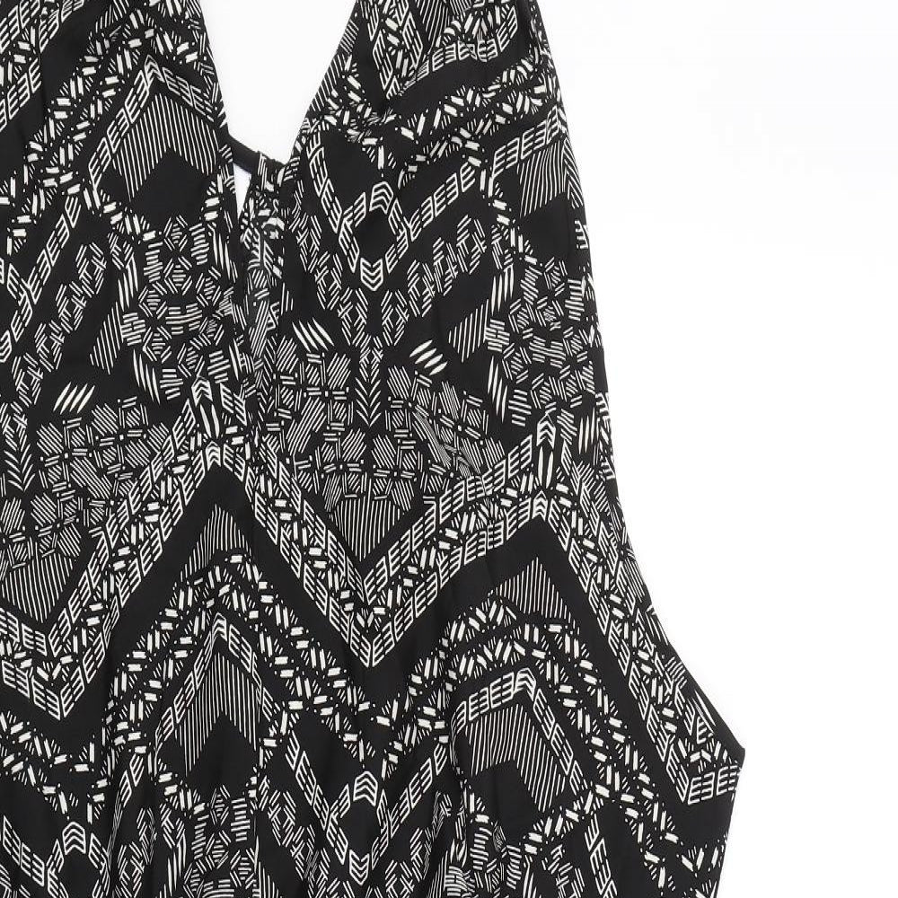 Pep&co Womens Black Geometric  Jumpsuit One-Piece Size 22  - summer